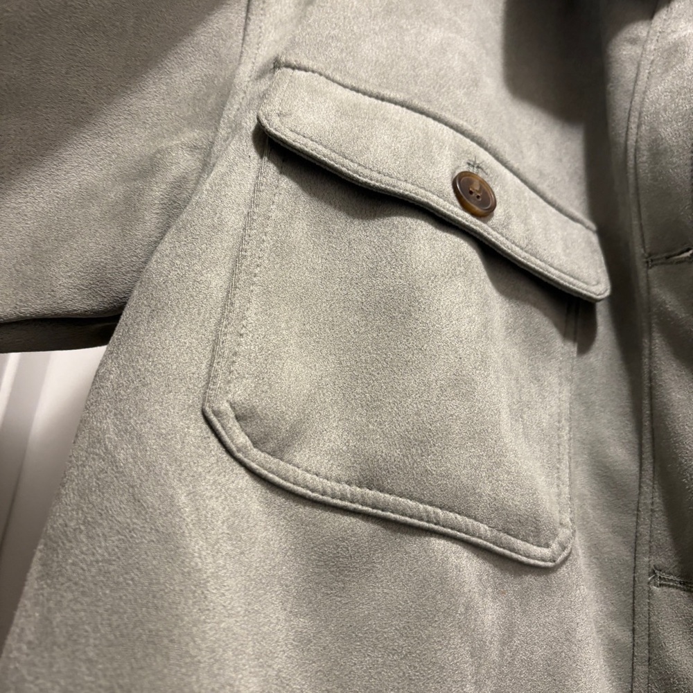 Philosophy Faux Leather Long Sleeve Shirt Jacket Cropped Shacket Women’s Size M - Picture 5 of 15